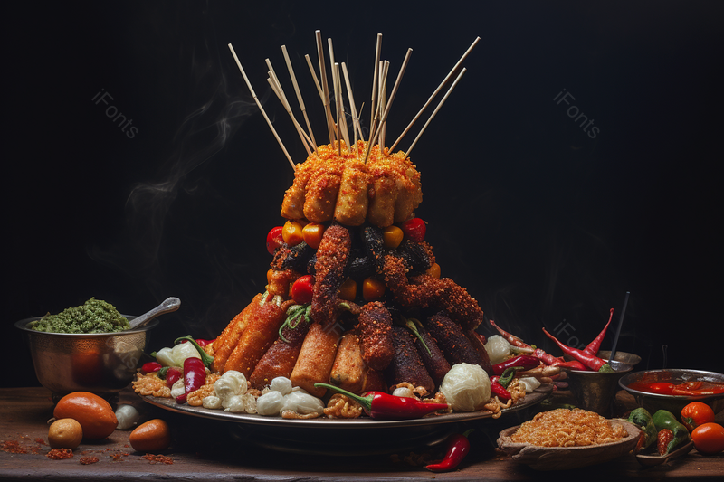 麻辣火锅串串烤串肉串撸串火锅美食,高清,摄影图,摄影图片,图片大全,摄影图免费下载